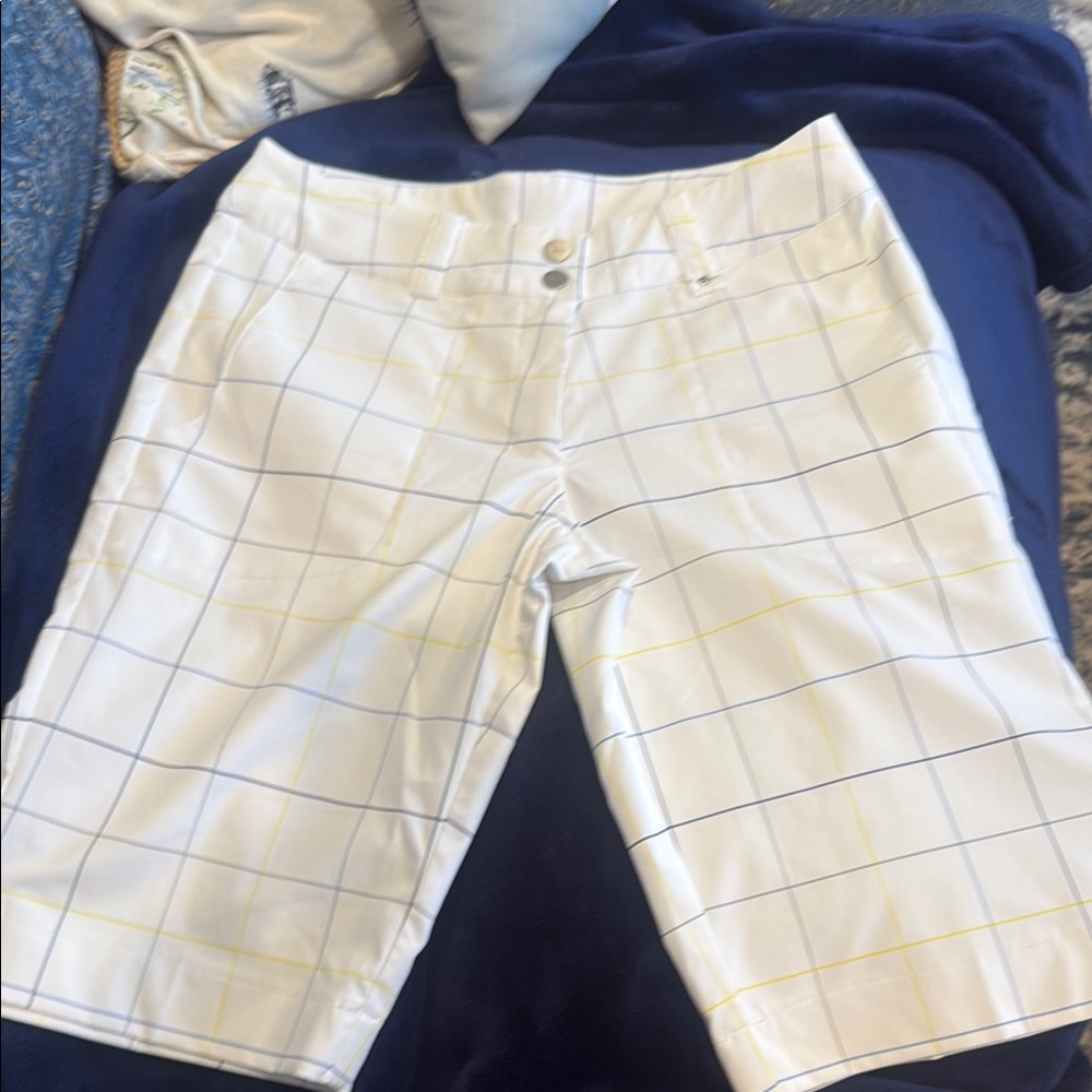Women’s White Plaid Shorts